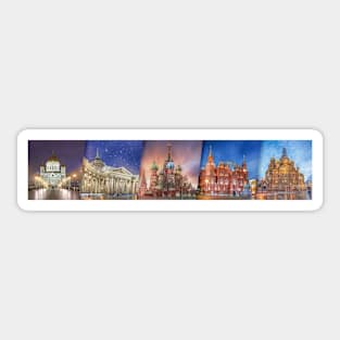 Russia top sightseeing collage Sticker